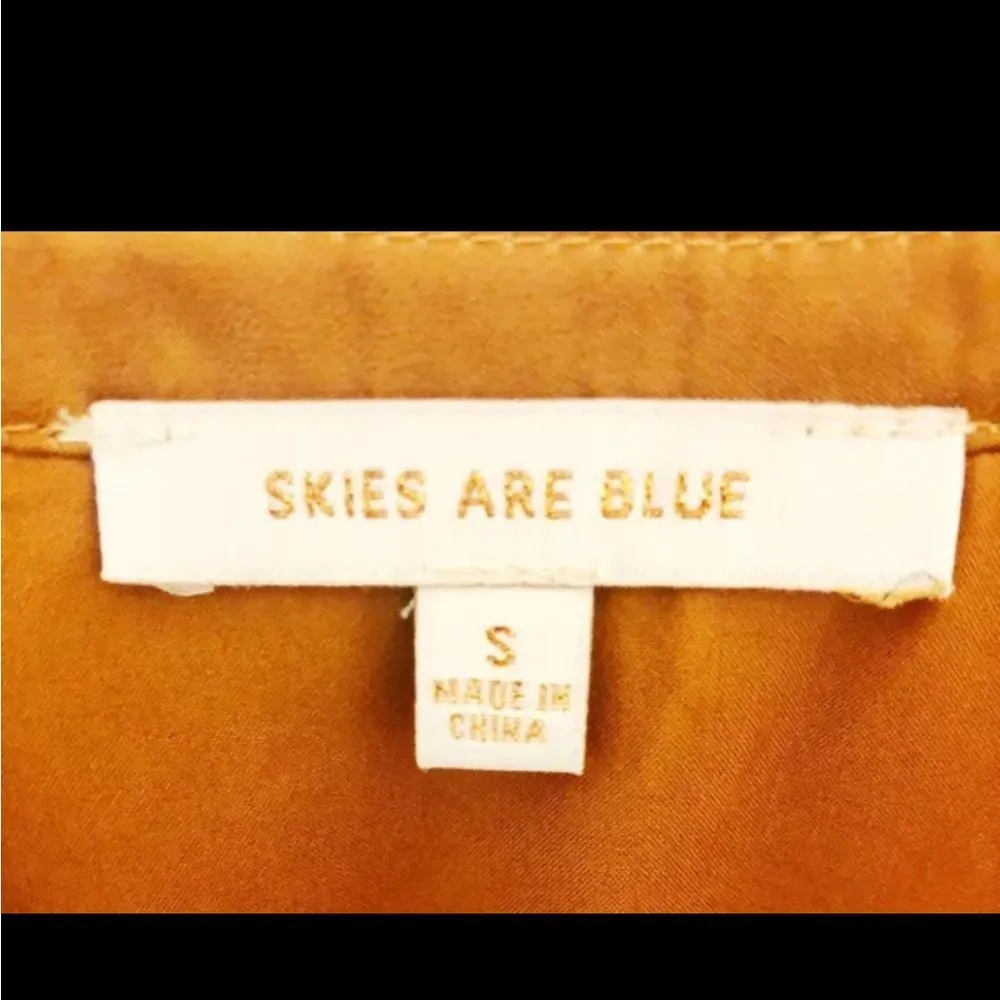 Skies are blue silky burnt orange maxi dress small - Image 4