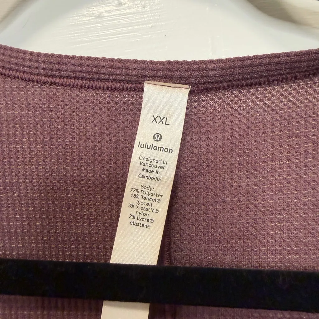 Lululemon Close Call Henley Long Sleeve NWT Heathered Arctic Plum Size XXL - Image 4