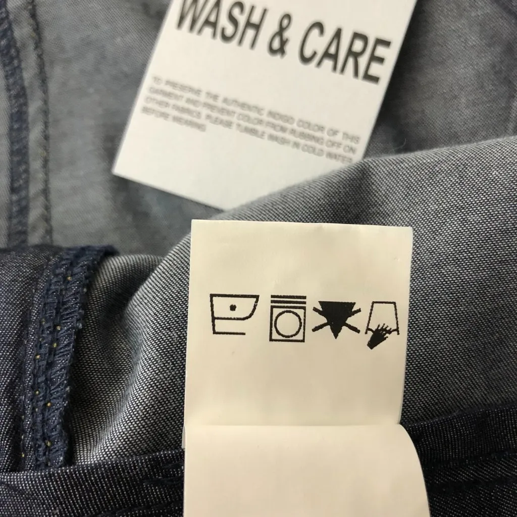 eShakti Womens Capri Pants Chambray Wide Leg Crop Cotton XL/16 - Image 5