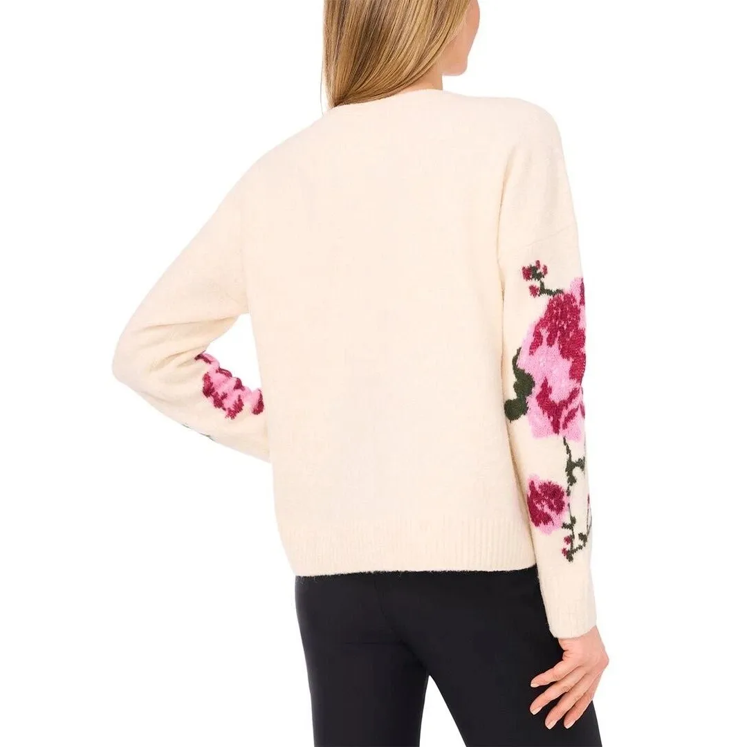 NWT Ted Baker London Floral Jacquard Cozy Wool Alpaca Sweater Ivory Size M $175 - Image 2