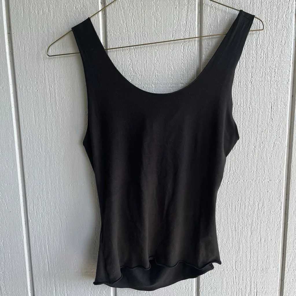 Armani Collezioni Twist Front Draped Jersey Tank Sleeveless in Black Size 12 - Image 5