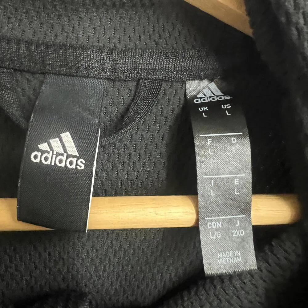 Adidas LARGE Womens Black Jacket ClimaWARM Full Zip Long Sleeve Hoodie - Image 9