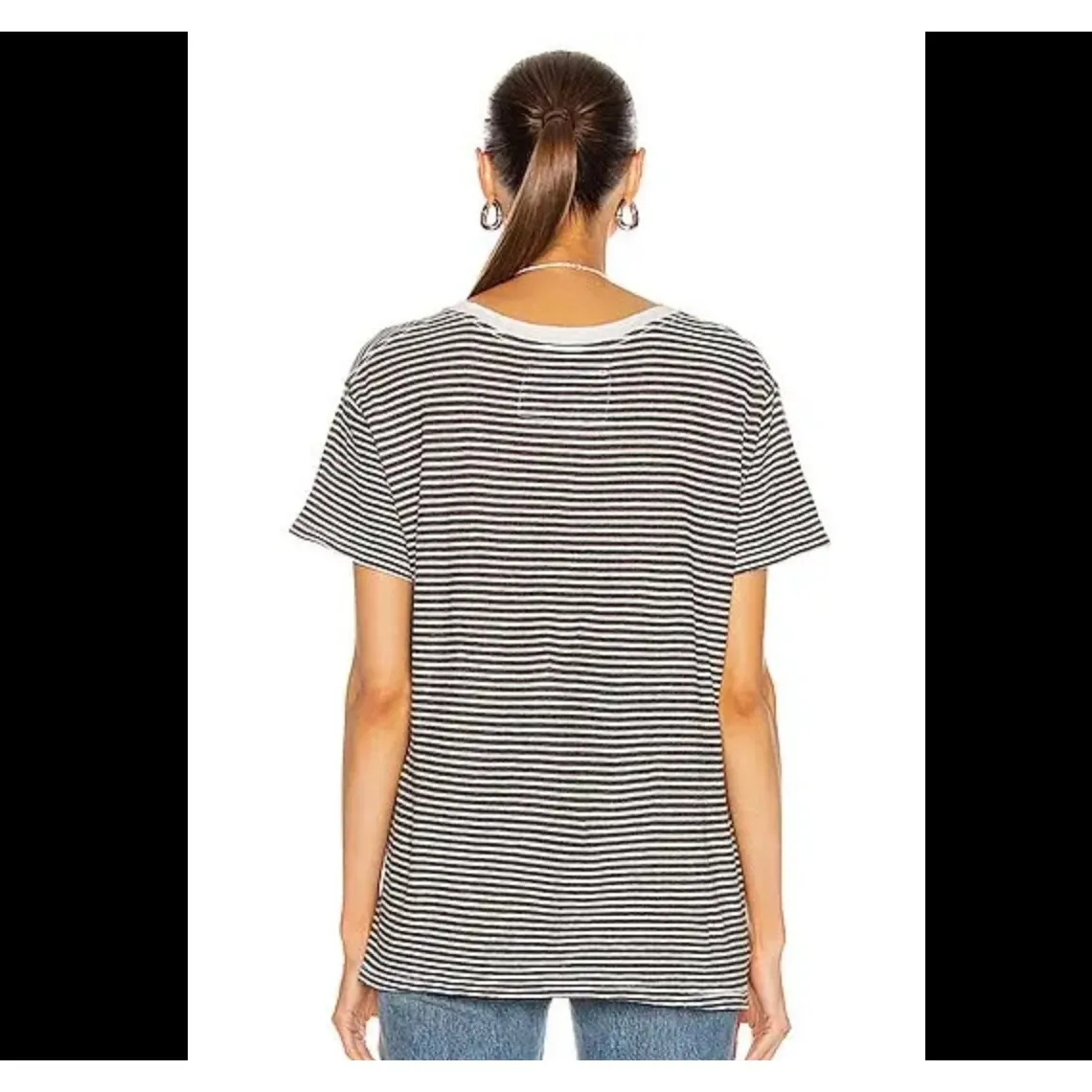 Nili Lotan Brady Tee Gray Black White‎ Striped Tee T - Image 2
