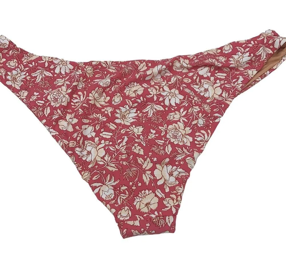 NWT J. Crew Coral Pink Floral Cheeky Bikini Swim Bathing Suit Bottom Size XL - Image 6
