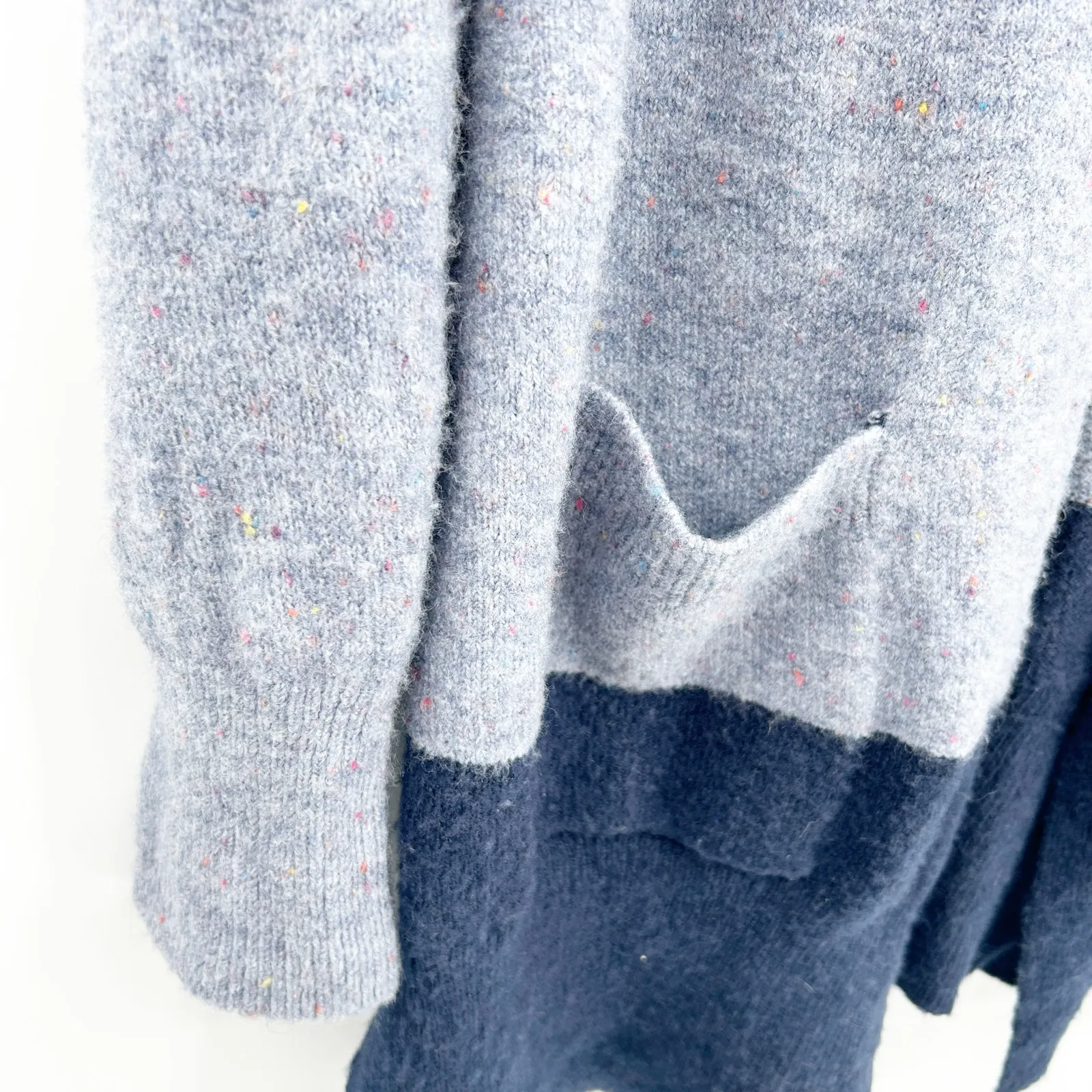 Loved + Adored Womens Fall Layer Colorblock Open Front Knit Longline Cardigan L Size L - Image 6