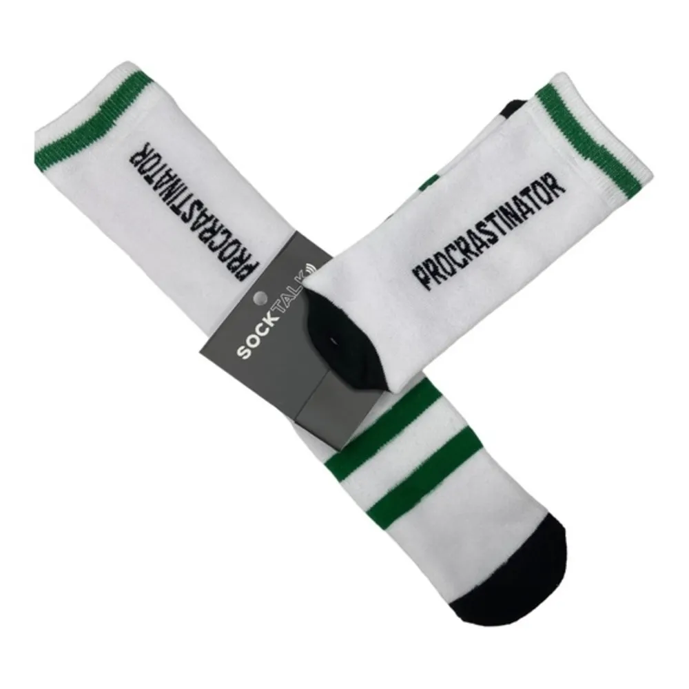 Procrastinator Crew Socks by Sock Talk MWT Green - Image 3