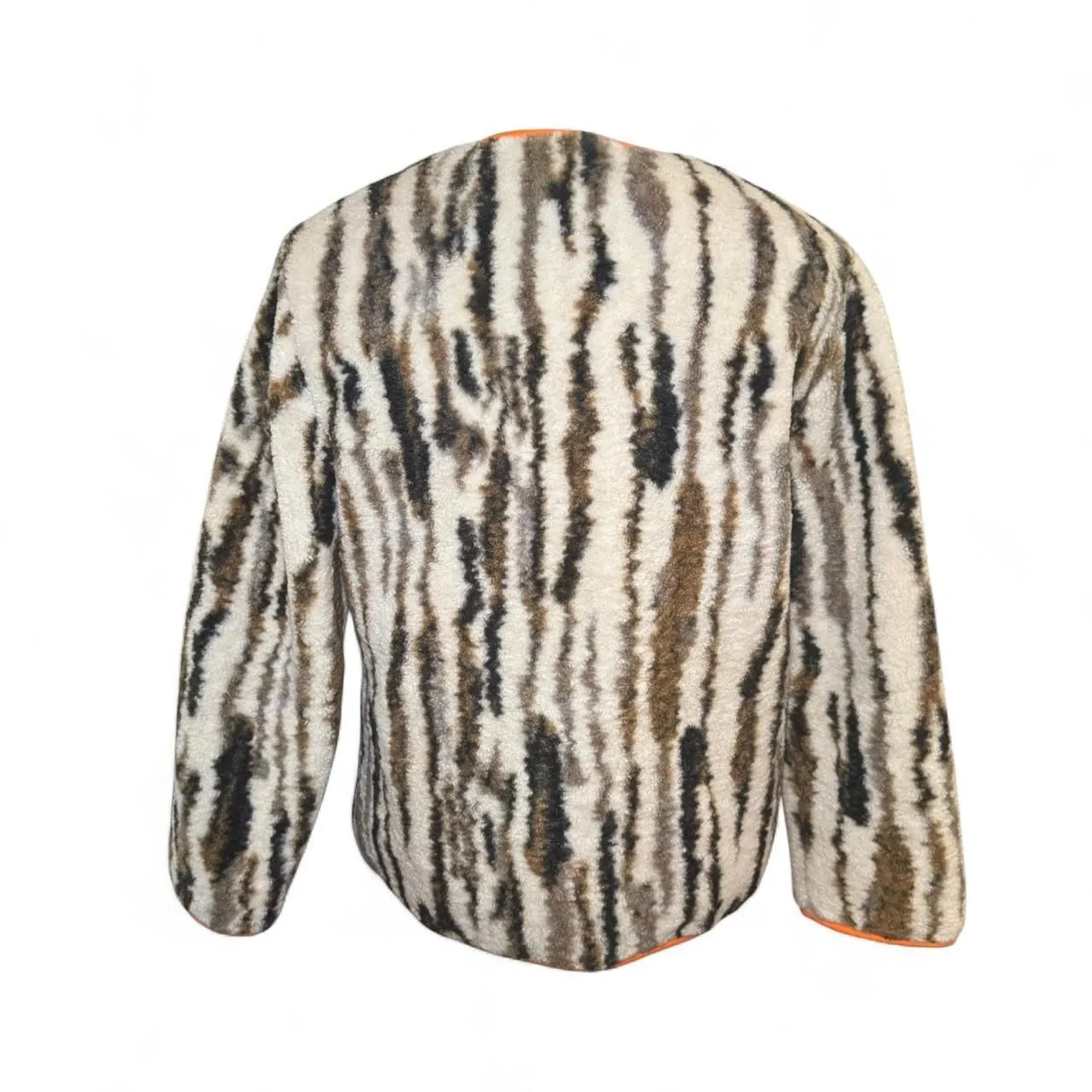 FRNCH Paris Faux Shearling Fleece Coat Women’s XS Animal Print Tiger Stripe - Image 3