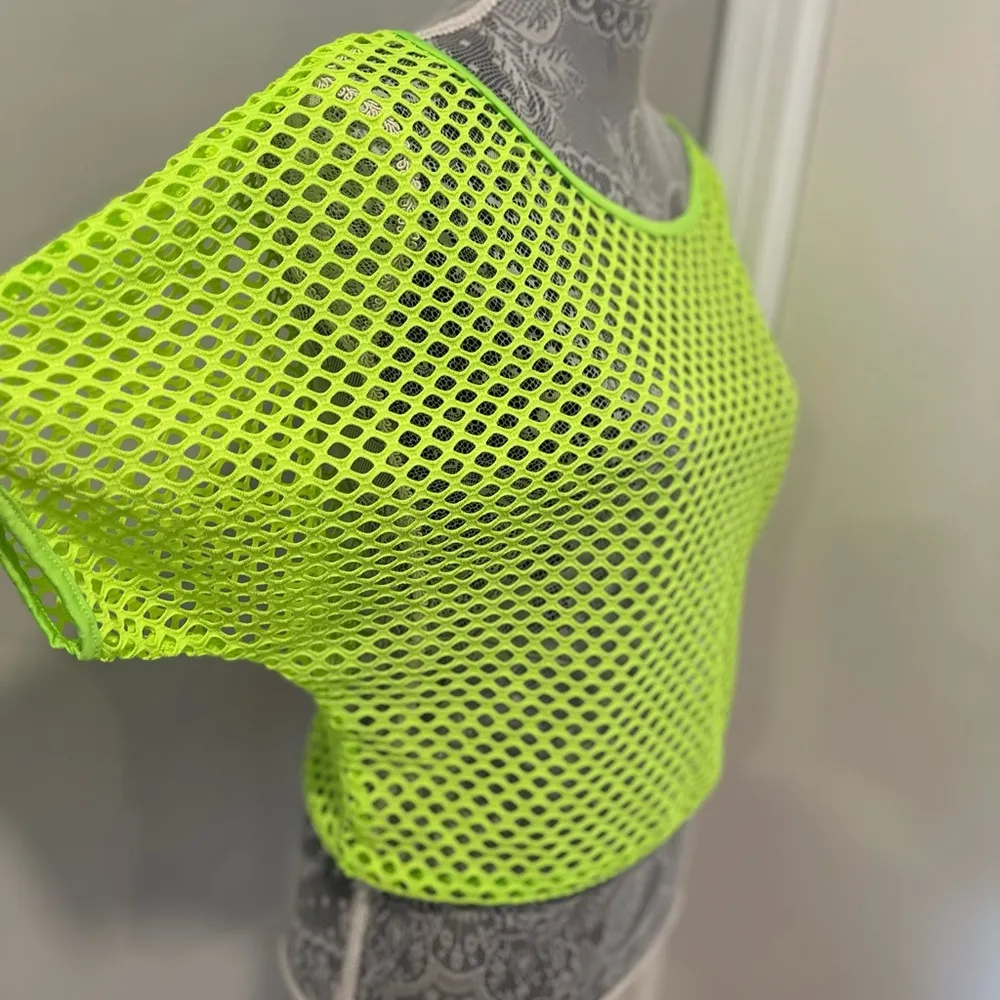 Women’s Fluorescent Green Mesh Oversized Tee. Flowy. Summer. Bright. - Image 5