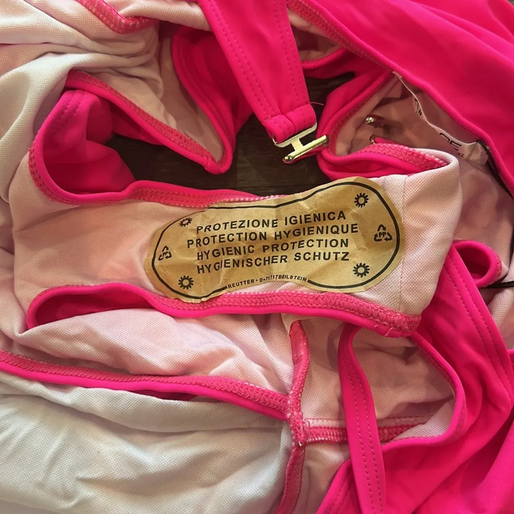 Al’MAGE XL One Piece Monokini Neon Hot Pink Swimsuit - Image 12