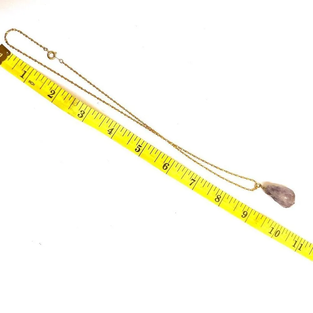 Gold tone amethyst pendant necklace Purple - Image 6