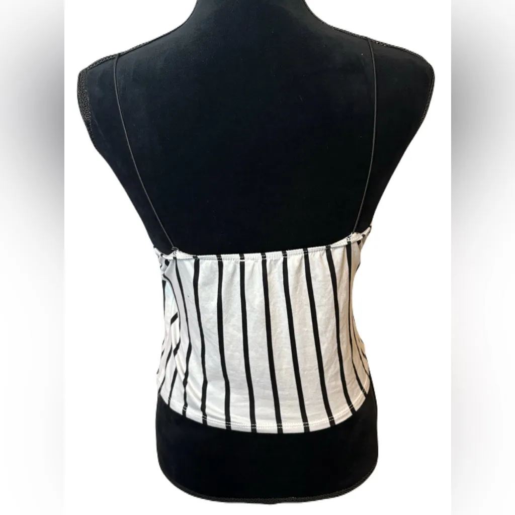 (Gaze) Striped Tank Top: Size Large Black - Image 2