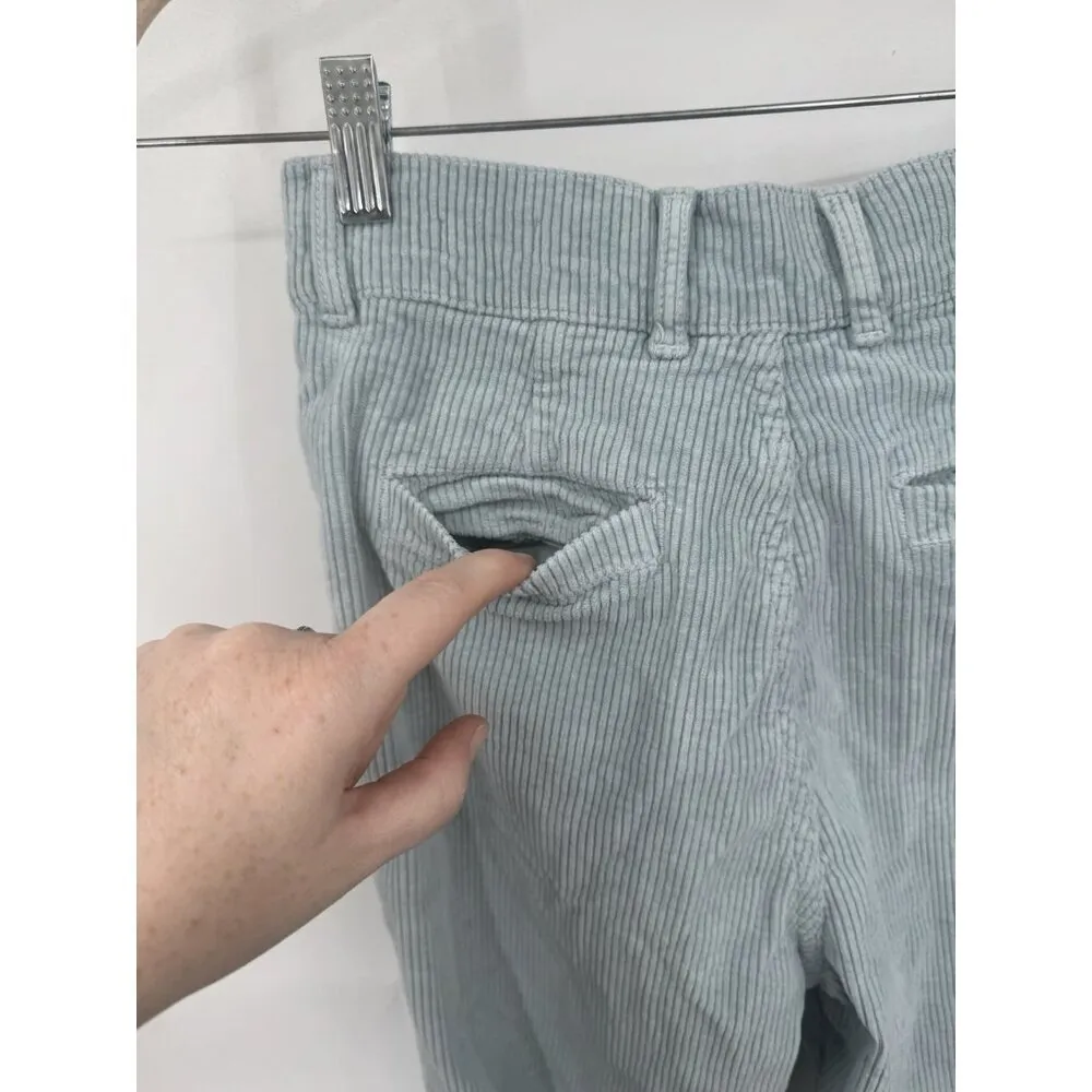 Faherty Womens Portland Corduroy Pants Women‎ Size 25 High Rise Baby Blue Preppy - Image 9