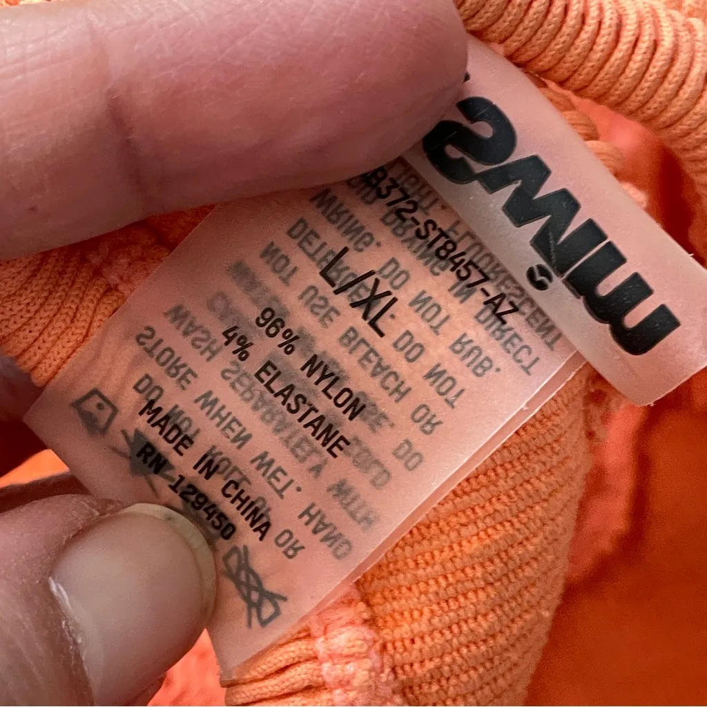 KutSwim Bikini Top scrunch stretch womens Orange (large xlarge) swim bright neon - Image 4