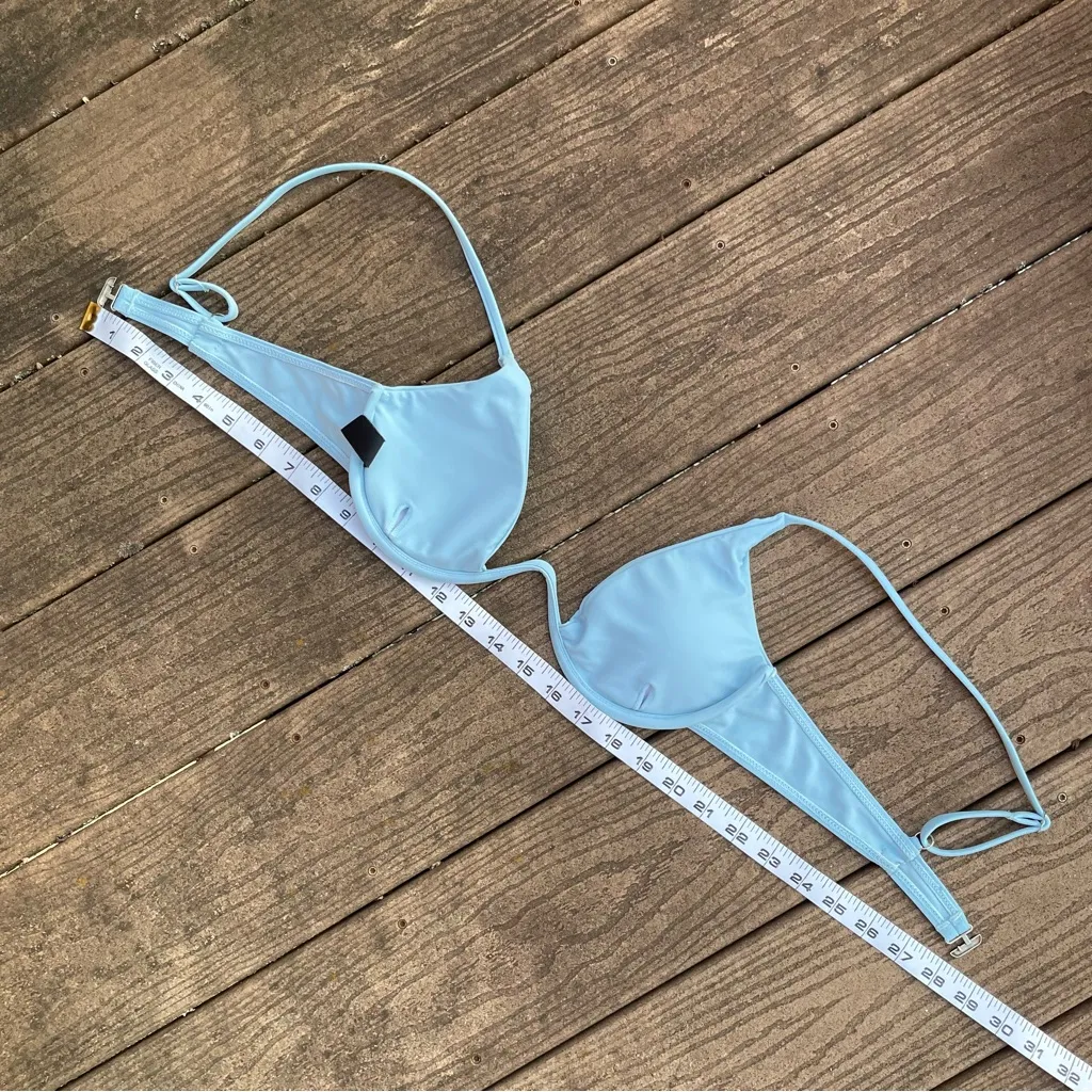 Cider Sky Blue Sexy High Cut Cheeky Thong Bikini Set Medium - Image 6