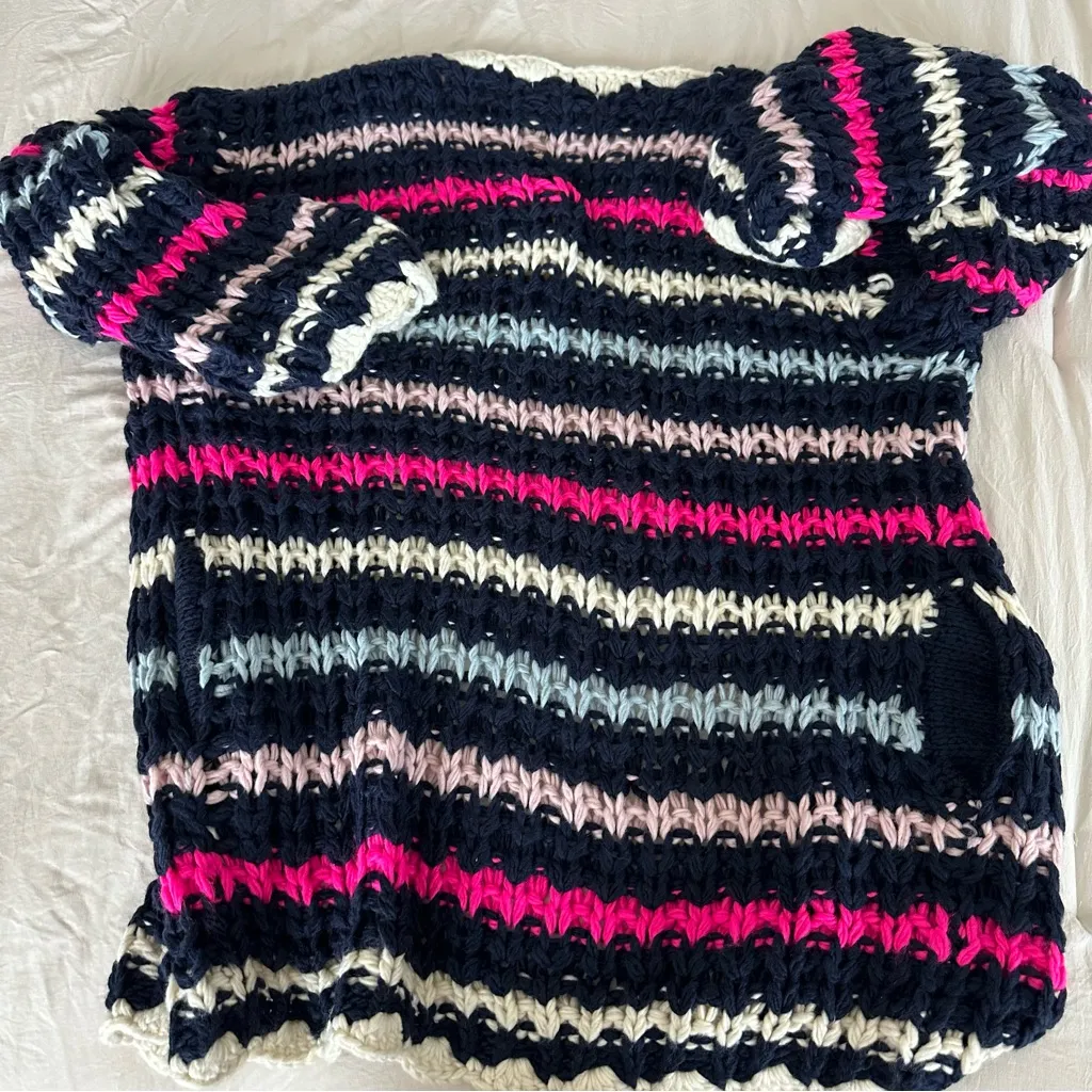 Coco McCall navy striped cardigan - Image 4