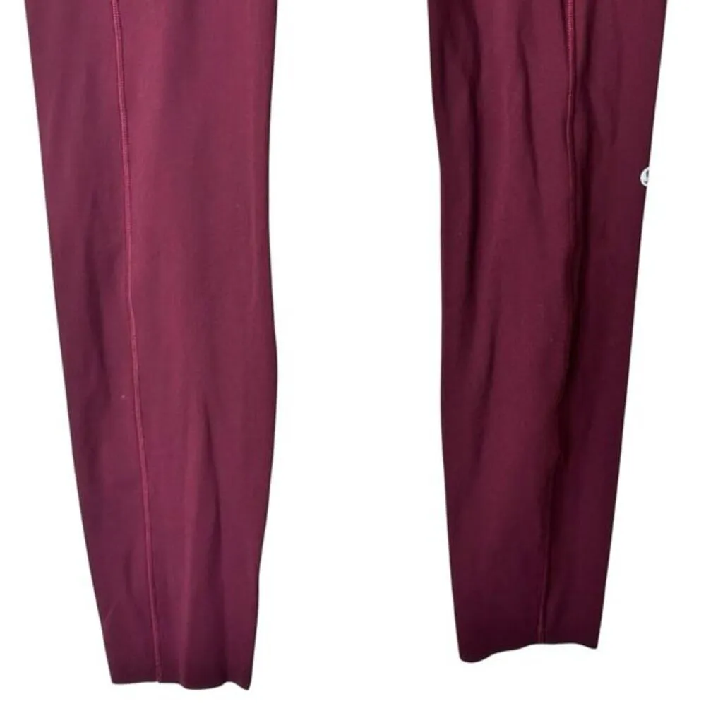 Lululemon Fast Free High Rise Legging Burgundy‎ Size 6 LW5CFSS - Image 7