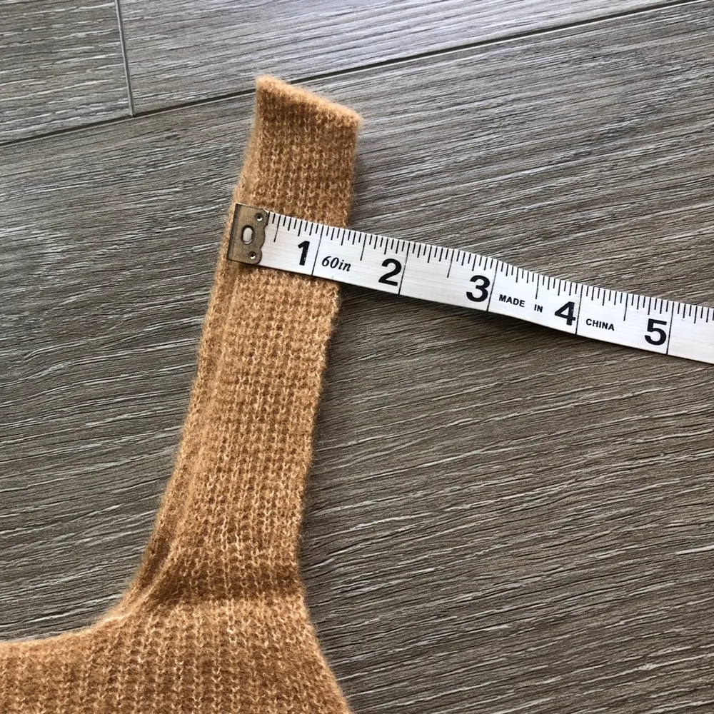 Everlane Camel Tan Wool Yak Hair Blend Ribbed Cozy Stretch Tank Size Large NWT - Image 7