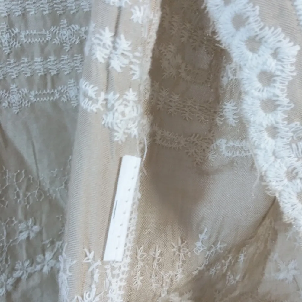 Solitaire Tan Cream Embroidered Open Cardigan Wide Sleeves Size S - Image 6