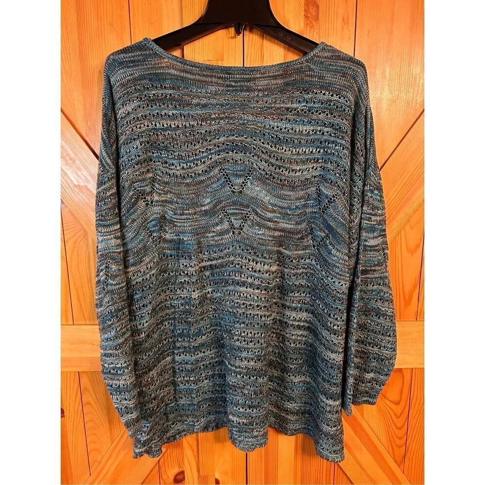 ERIKA Women's Earthy Threading Design Light Pullover Sweater Sz 3X (4744) - Image 4