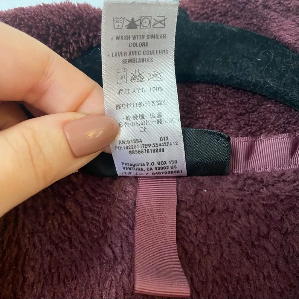 Patagonia Deep Plum Purple X-Dye Retool Snap T Fleece Jacket Pullover Top M - Image 3