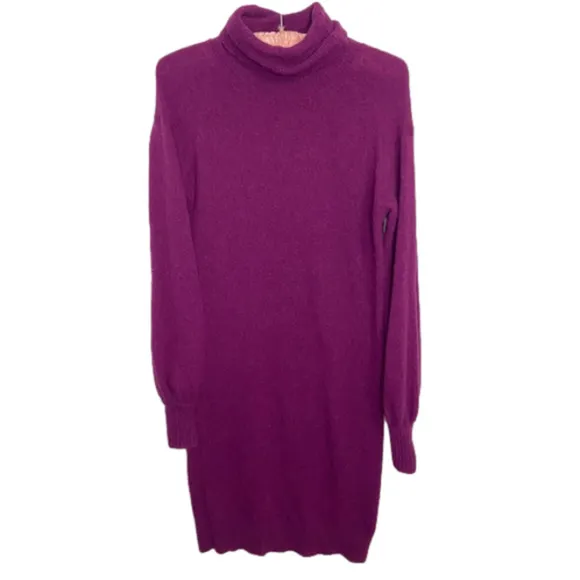 J crew Turtleneck sweater-dress in Supersoft yarn mulberry purple size XS - Image 7