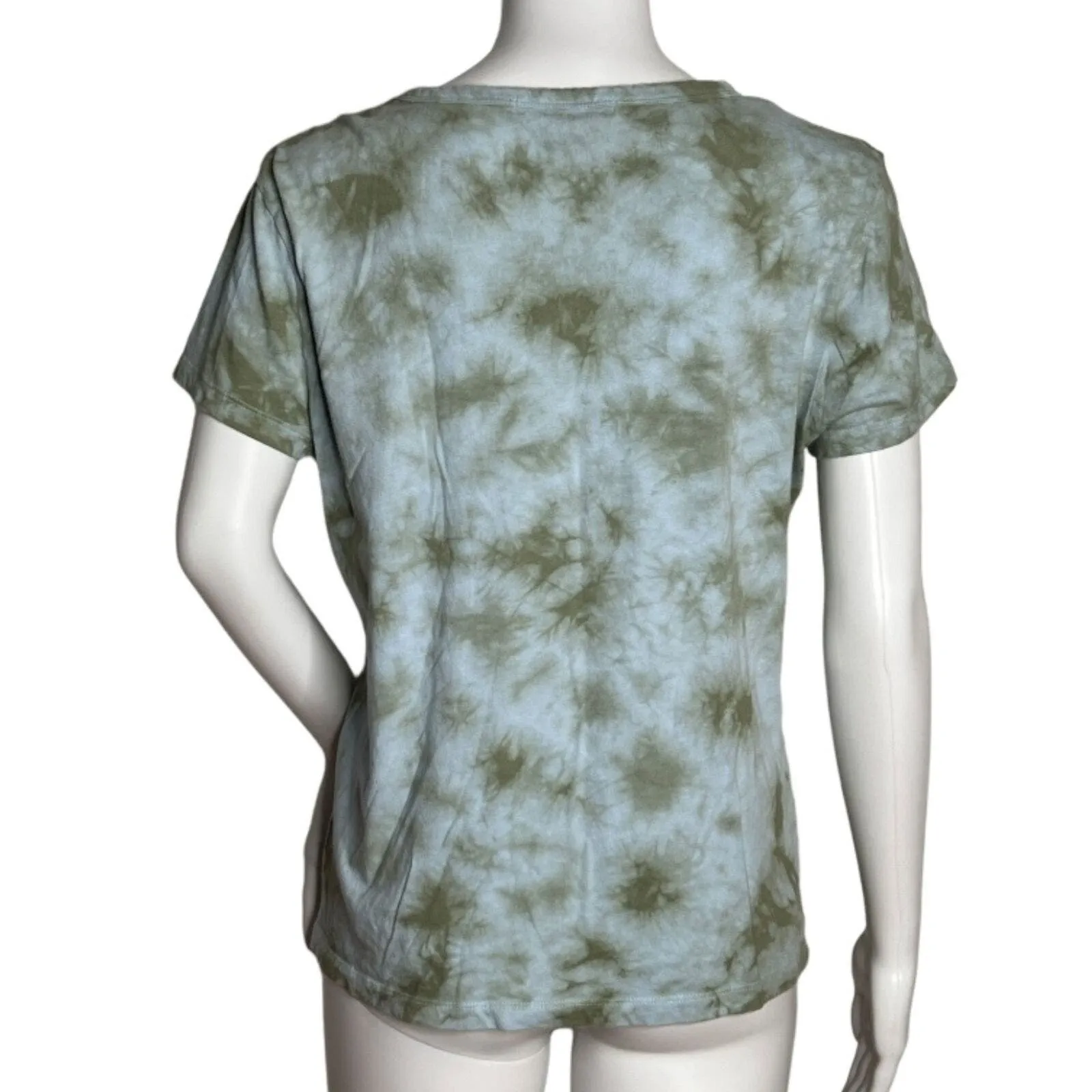 Elizabeth and James Shirt Womens Medium‎ Blue Green Tie Dye Short Sleeve Tee - Image 3