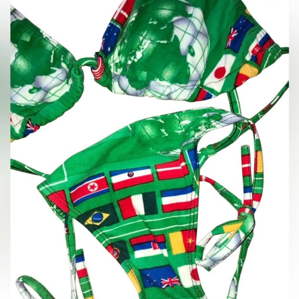 Colorful coexist Flag Print Bikini Set Green Size undefined - Image 2
