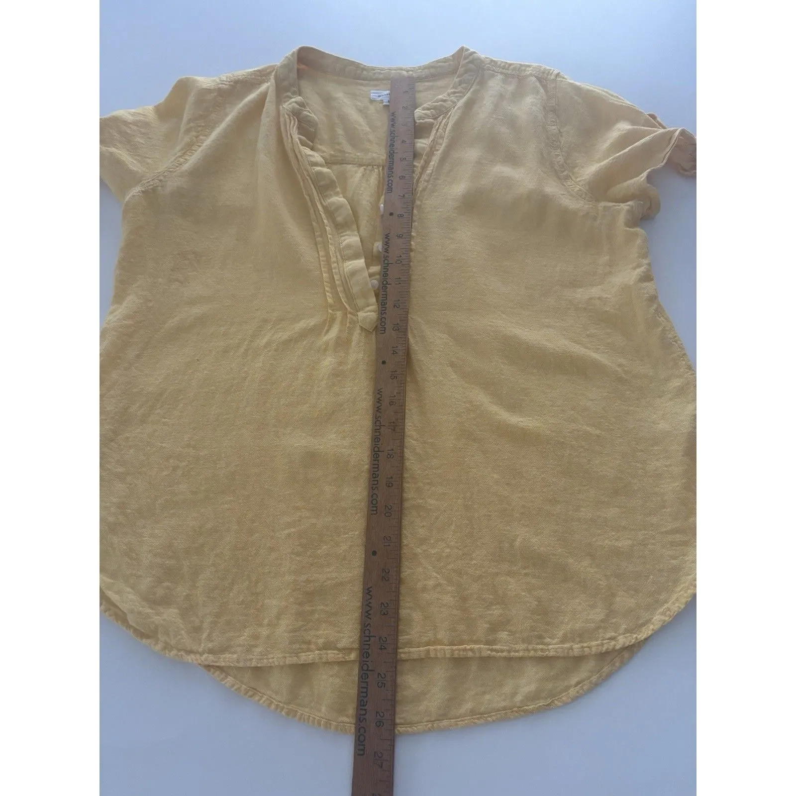 Westbound Top Womens L Yellow Linen Blend Lightweight Lagenlook Coastal Beach - Image 7