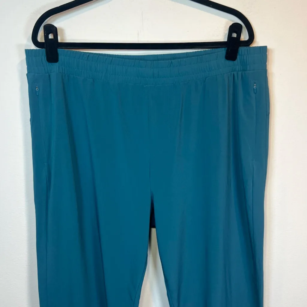 All in Motion Athletic Pants Teal Pockets Drawstring Taper Lightweight Womens XL - Image 2