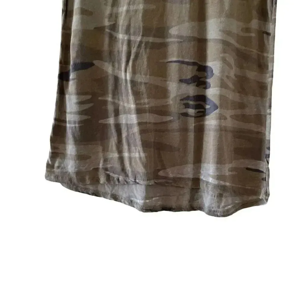Zoe & Liv Camo Gray Cotton Blend Soft  Short Sleeve XL #1073 - Image 4