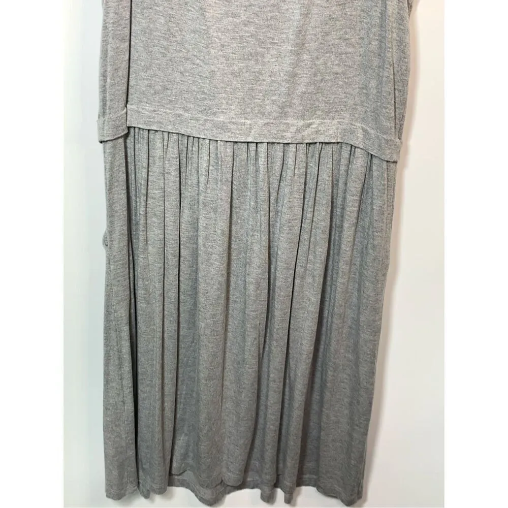 Kenar Women's Scoop Neck Sleeveless Pleated Mini Dress Gray Size Large - Image 6
