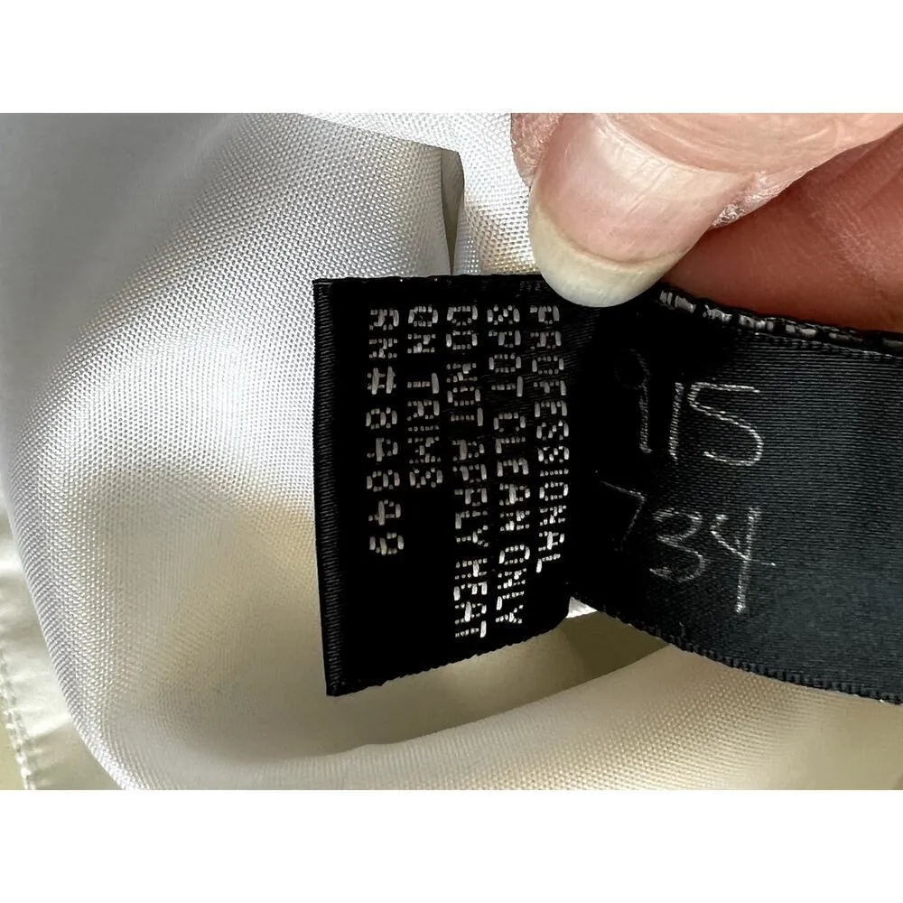 Carmen Marc Valvo dress size 10 damask fabric with jeweled waist sleevelss - Image 12