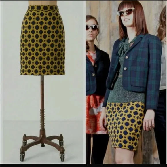 ANTHROPOLOGIE Charlie and Robin tile quilted skirt size 14 - Image 2