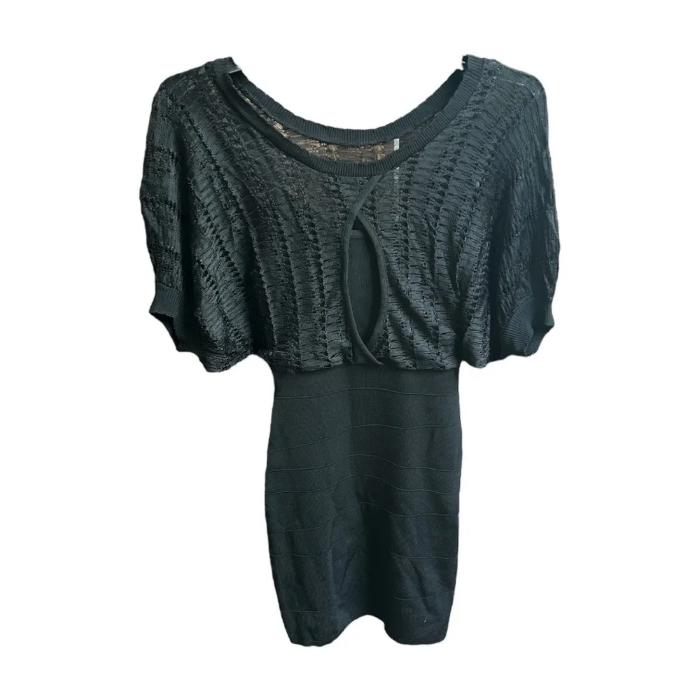 Arden B. Knit Mini Dress with Bodycon Skirt Black Size XSmall - Image 2