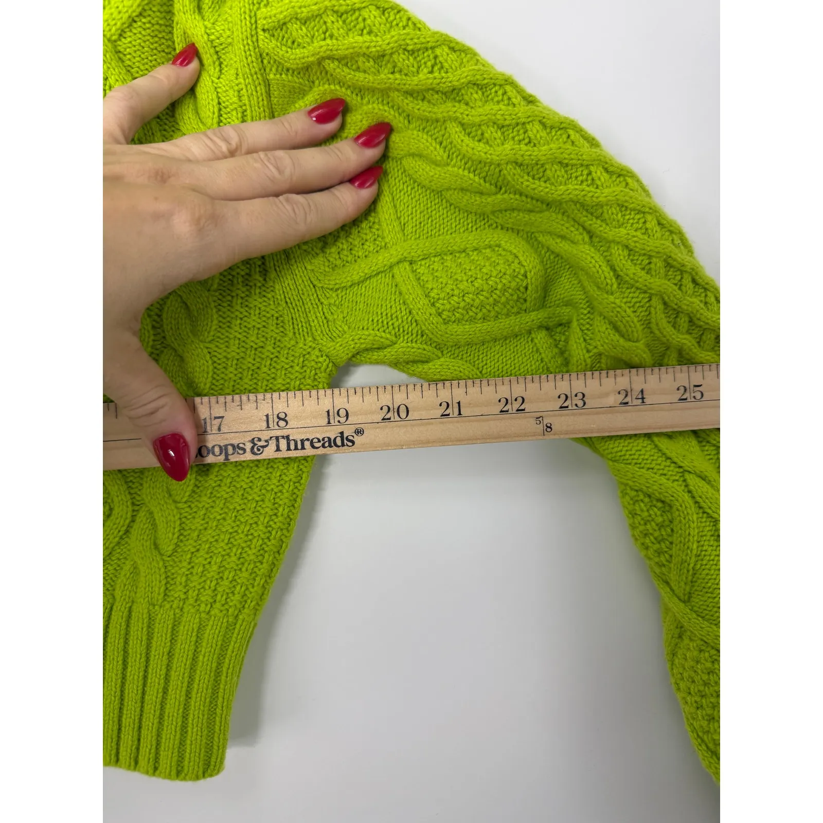 Sunday Best Cooper Cardigan Lime Green Cable Knit Crop 2XS Preppy | $128 Retail Size XXS - Image 11