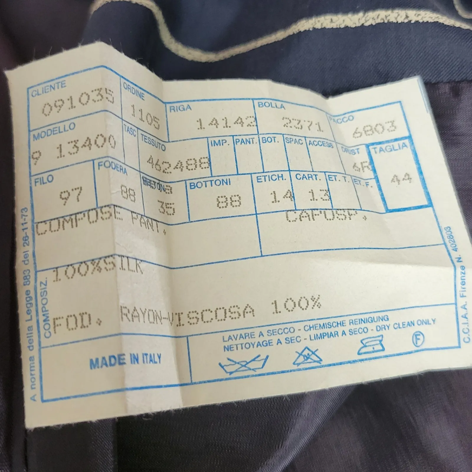 Vintage Avant‎ Garde Silk Jacket Womens 44 Navy Blue Pin Striped Italian Minimal Size undefined - Image 9