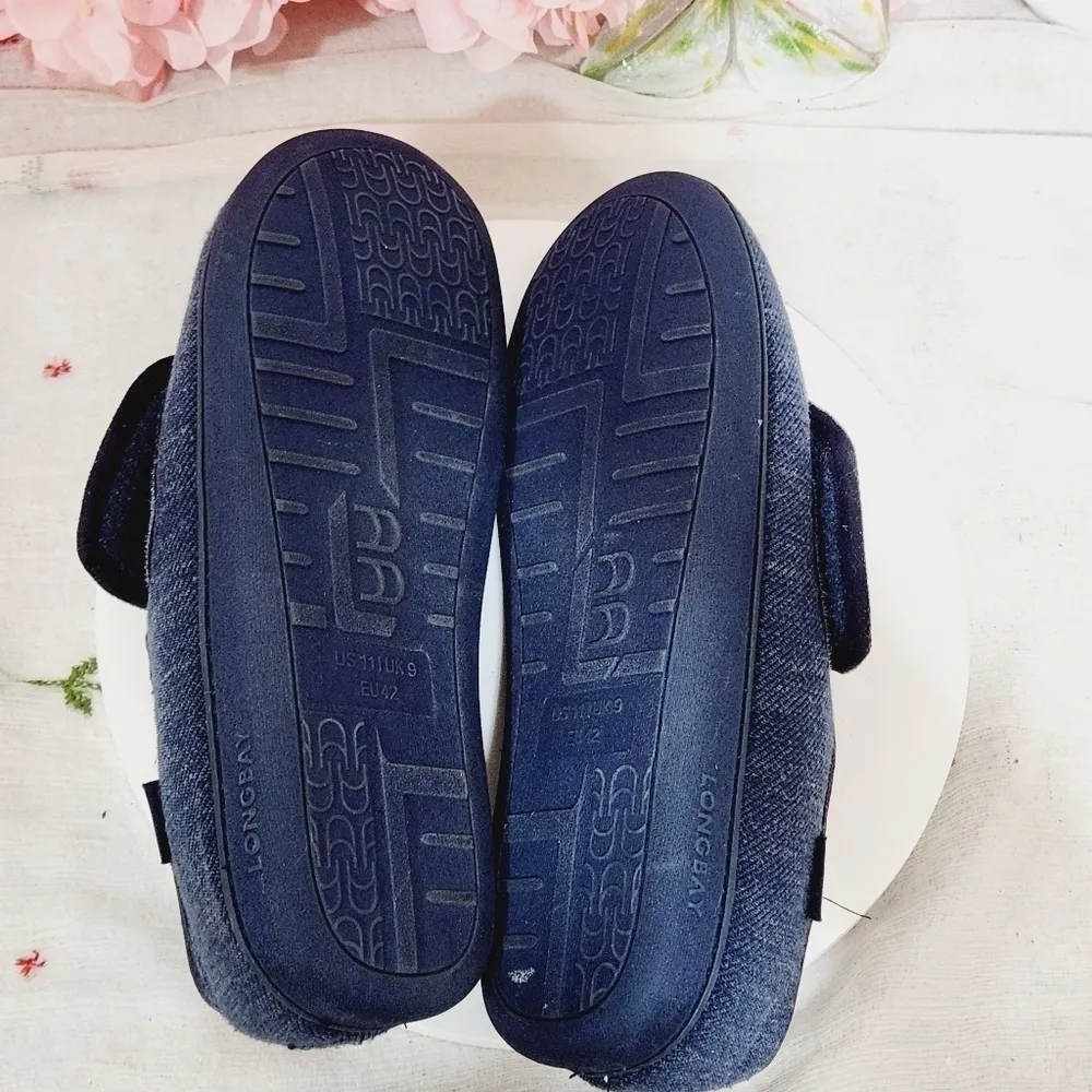 Longbay Women's Furry Memory Foam Diabetic Slippers Comfy Cozy Arthritis Edema Gray Size 11 - Image 10