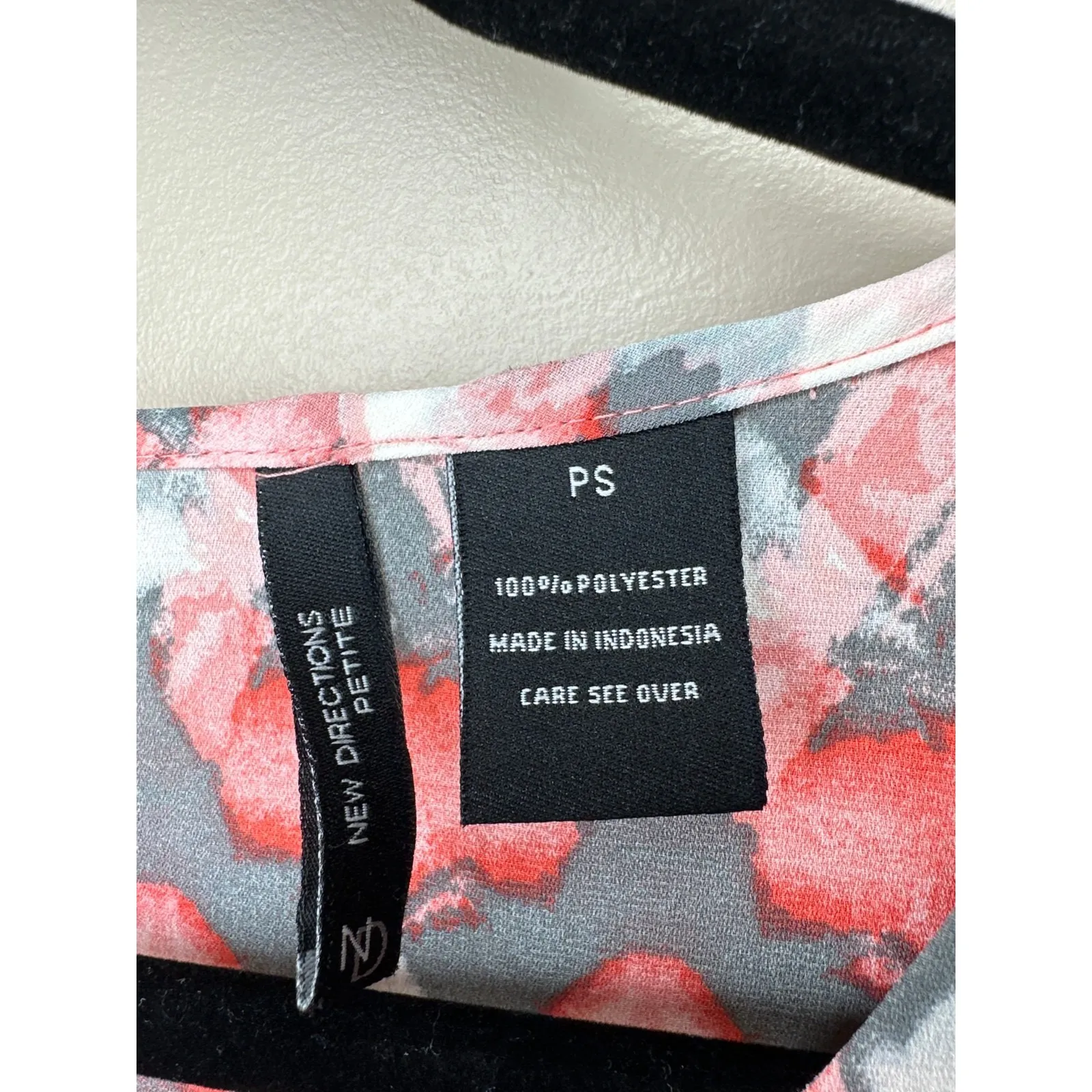 New Directiion Womens Blouse 3/4 Roll Cuff Sleeve Pink/Grey Polyester PS Pink Size undefined - Image 2