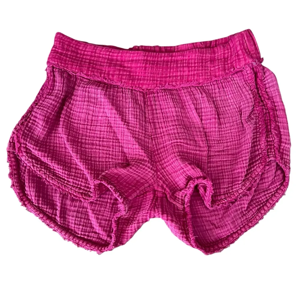 Anthropologie Daily Practice Women’s Gauzy Hot Pink Top Shorts Lounge Set XS - Image 9