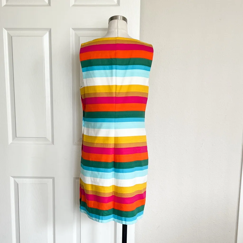 Trina Turk Striped Sheath Side Button Mini Dress - Image 6