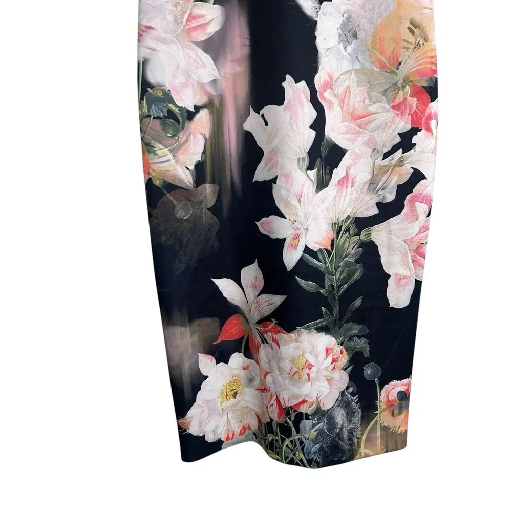 Ted Baker London Dress Womens 2 / 6 US Candiss Opulent Bloom Floral Print Midi - Image 3