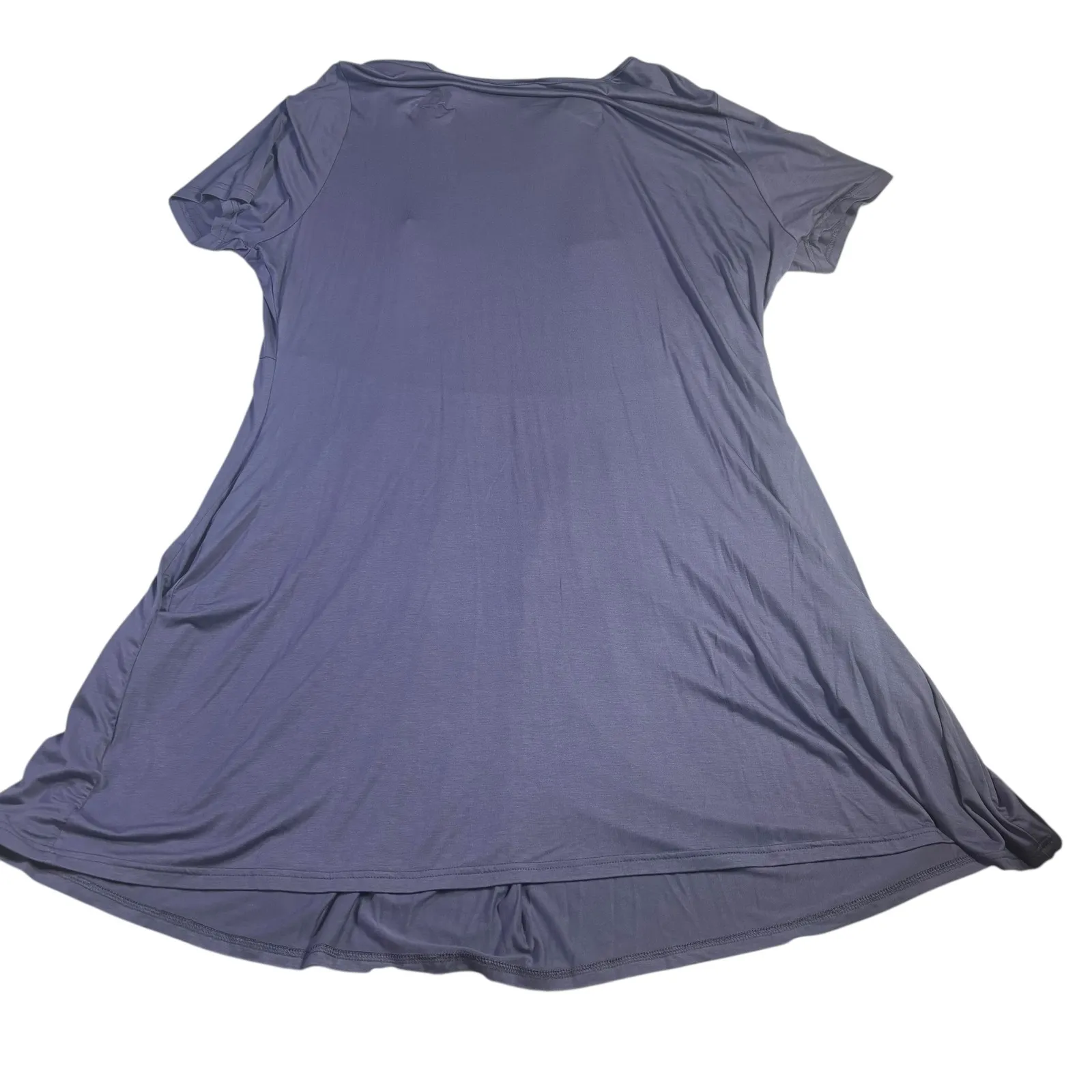 Amazon Womens 4XL Purple Short Sleeve Round Neck Pleated Pocket Midi Dress Size undefined - Image 3