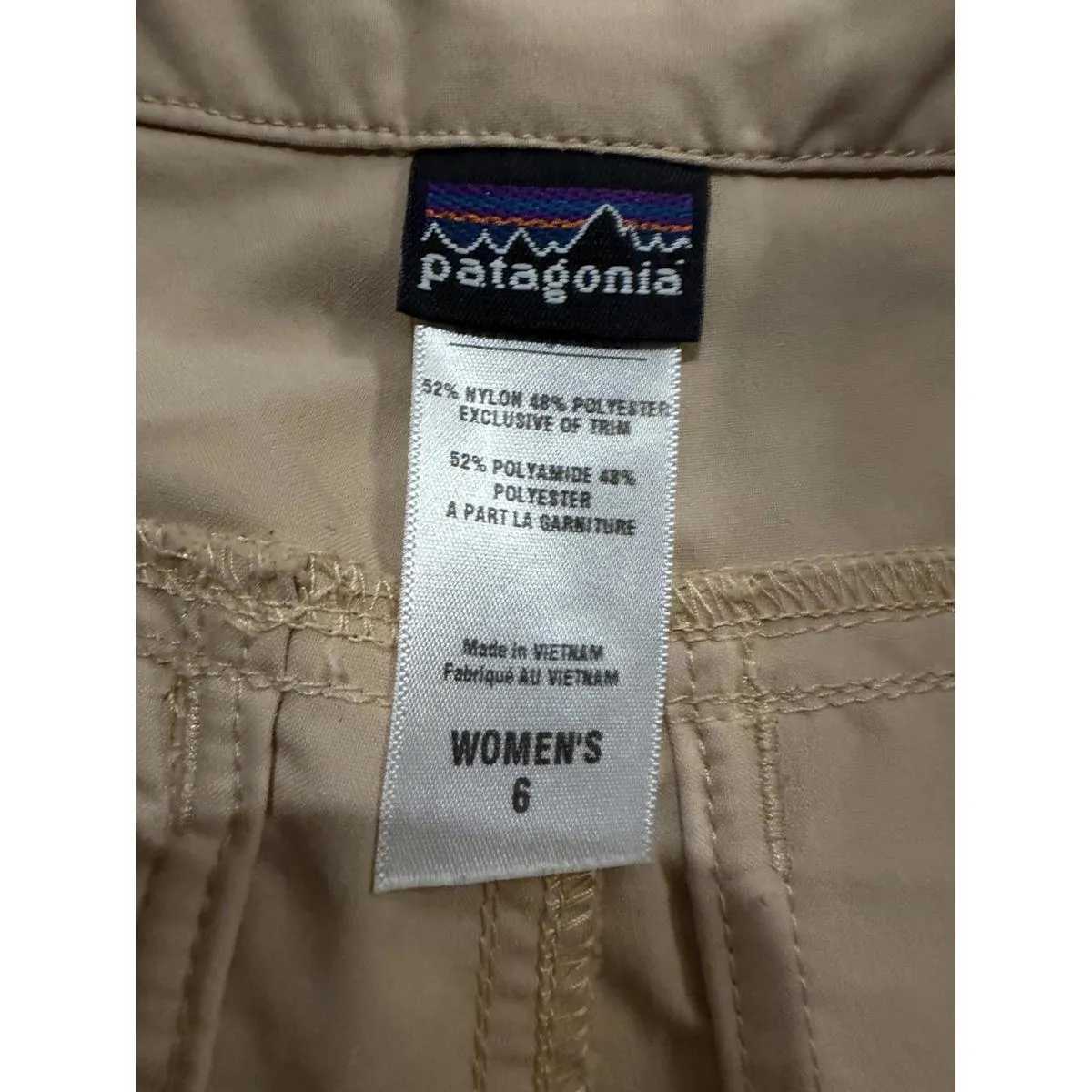 Patagonia Womens Inter-Continental Shorts Size 6 Yellow Beige Outdoor Shorts - Image 2