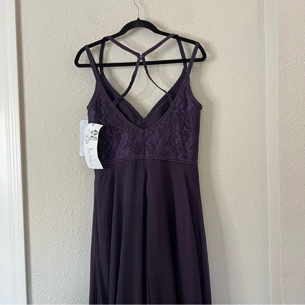 Hayley Paige 5864 Lace Bodice Chiffon A-Line Bridesmaid Maxi Dress Formal Gown - Image 9