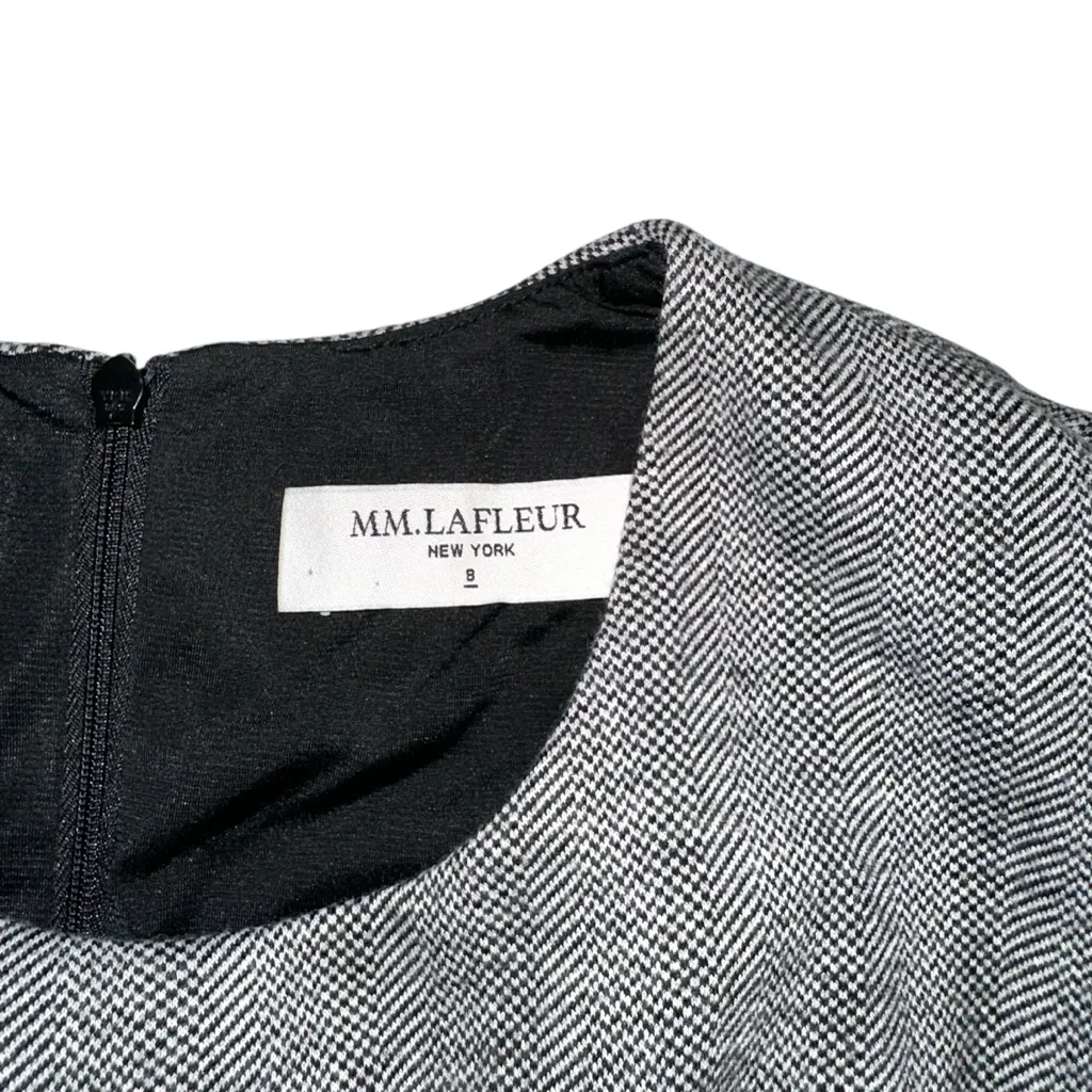 MM Lafleur Masha 3.0 Jacquard Virgin Wool Blend Knee Length Gray Dress 8 - Image 4