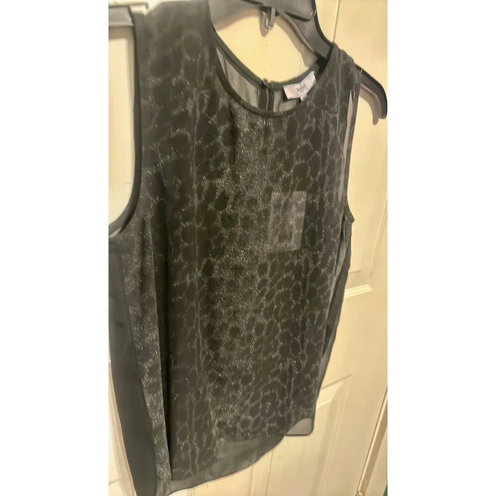 Sheer black Suncoo top with leopard print S Size 4 - Image 6