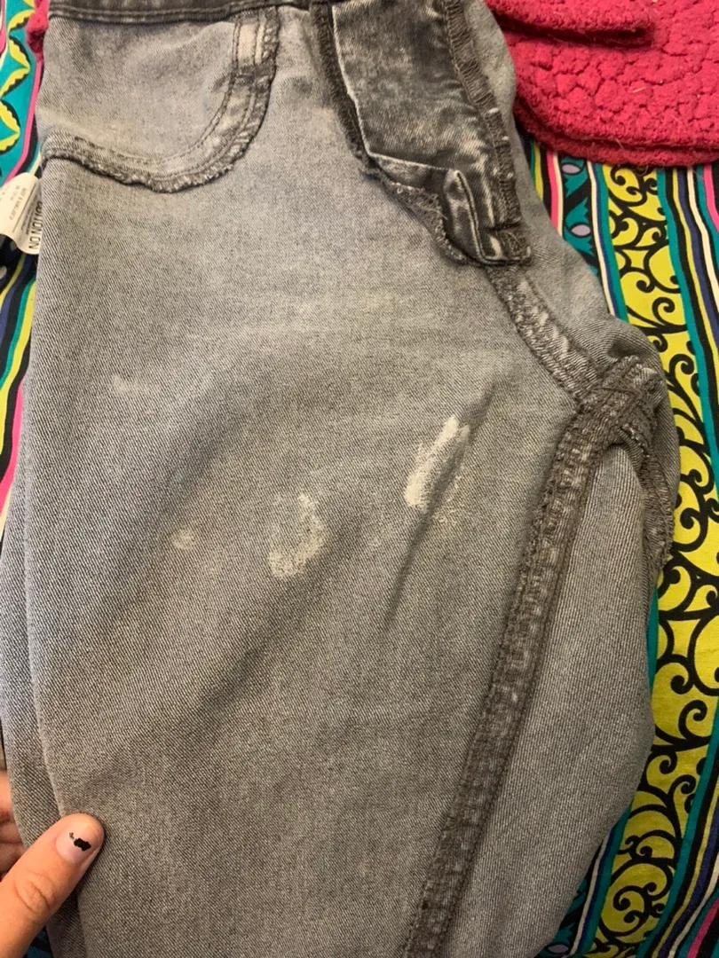 Grey Acid Wash Mid-Rise Jeggings - Image 6