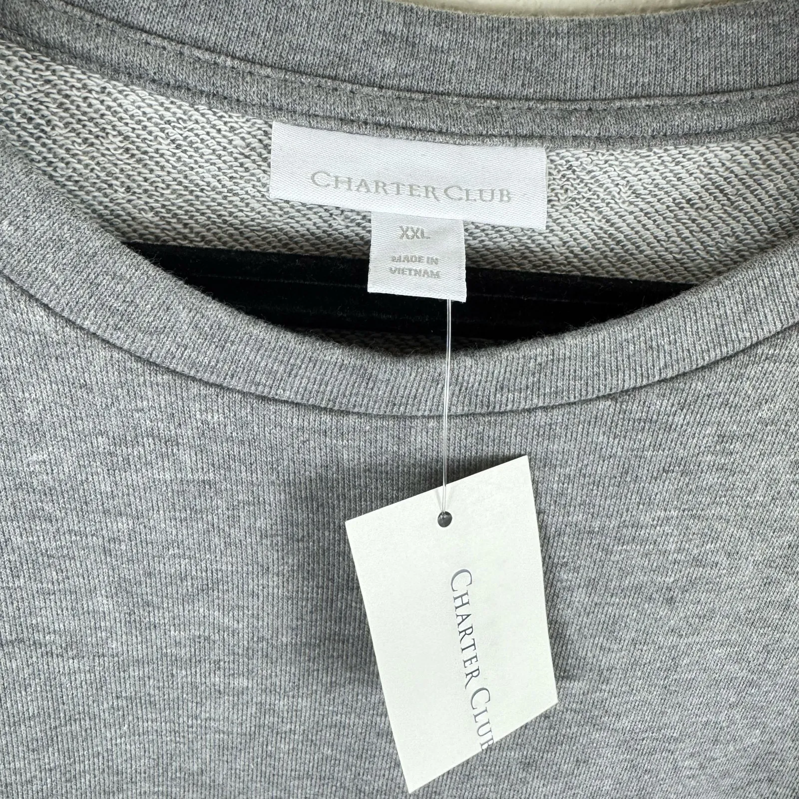 Charter‎ Club NWT Gray Short Sleeve Eyelet Sweatshirt Pullover Top Plus Size XXL - Image 5