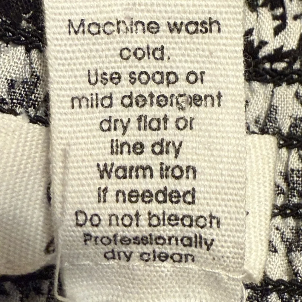 Japna Cropped Houndstooth Long Sleeve Pullover Blouse Black White Size Small NWT - Image 8