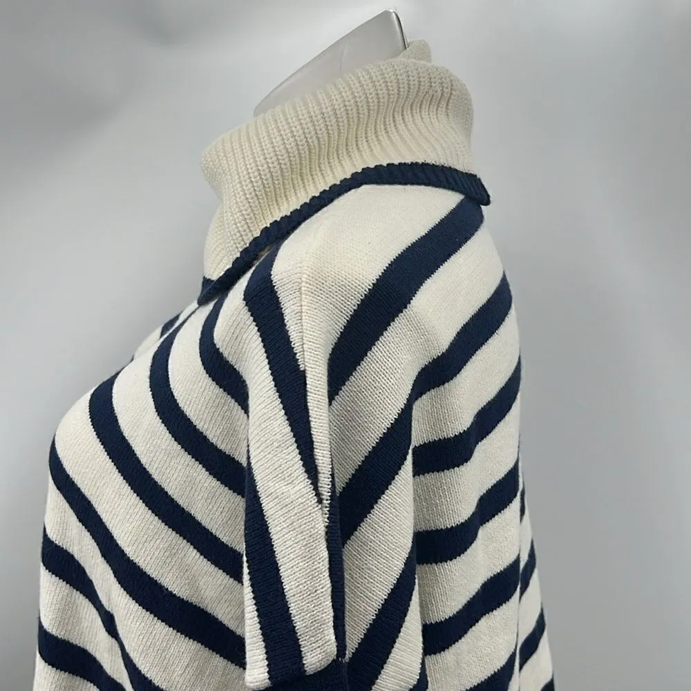 Loft medium striped long sleeve cotton poly blend sweater - Image 3